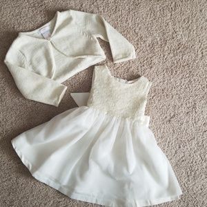 Shimmery Gold & Cream tulle dress w bolero